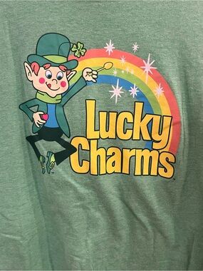 Lucky Brand Green 'Lucky Charms' Graphic Tee with Rainbow